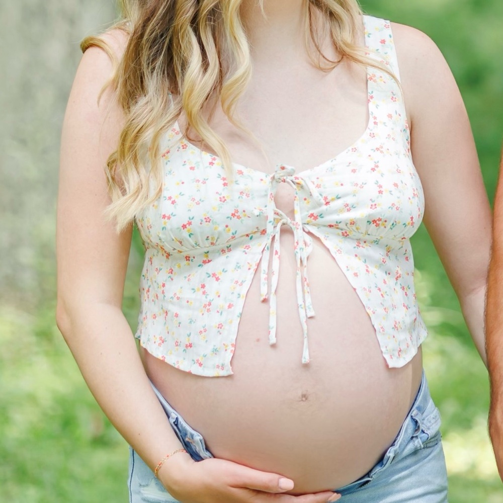 Floral Tie-Front Crop Top